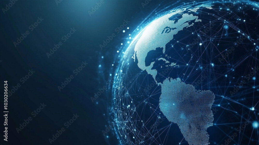 Poster earth globe background. network of global planets. rendering in 3d. world map point.