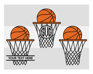 Basketball Hoop SVG Silhouette Bundle, Basketball Hoop Silhouette, basketball Net, Sports Svg, Basketball Hoop With Ball, Ball Svg, Basketball Png, Basketball Svg Images, Cut Files