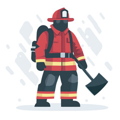 firefighters in action vector illustration