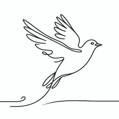 Obraz premium Bird in flight minimalist line drawing