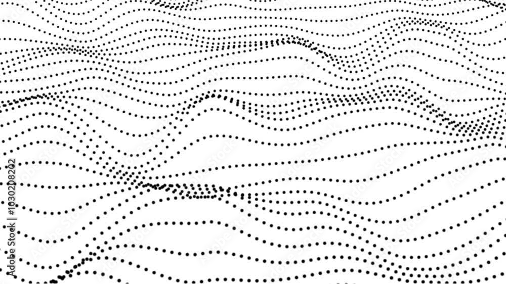 Poster abstract and technology dots wave background animation. digital dot background animation.