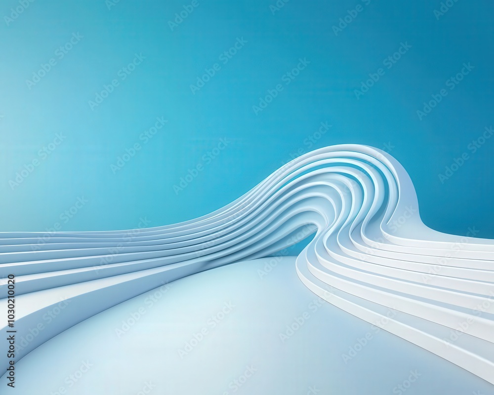 Poster flowing arcs representing the smooth execution of a joint business plan