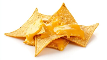 Fototapeta premium Delicious Crispy Tortilla Chips Loaded with Melted Cheesy Goodness