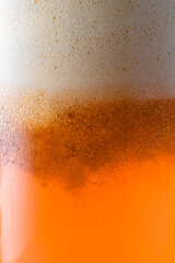 グラスに注いだ冷えた美味しいビール
