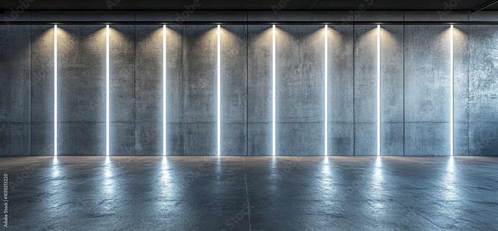 Aufkleber a huge dark hallway with a tunnel and a car empty in the studio with light glowing through the windo