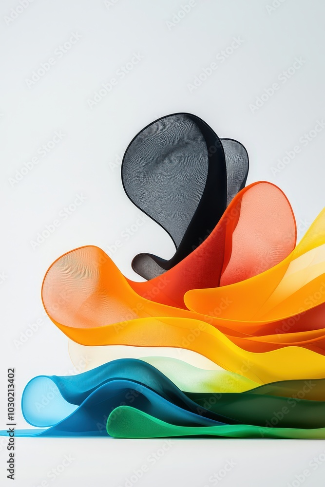 Poster flowing layers of color representing diversification in the marketplace