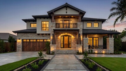 Obraz premium Front view of a luxury home exterior