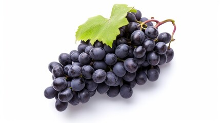 Vibrant Isabella: A Top-View of Plump Black Grapes Dancing on a White Canvas under Natural Light - I