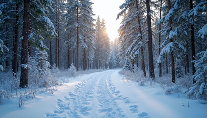 Fototapeta premium Winter Forest Wonderland