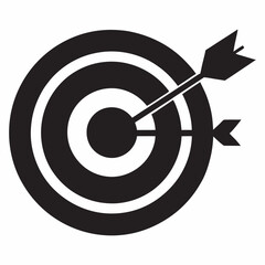 Bullseye with Arrow Silhouette Vector Design