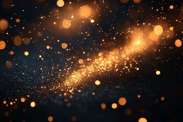 Fototapeta premium Abstract gold, black and gold glitter background with fireworks. Concept of Christmas Eve and July 4th.