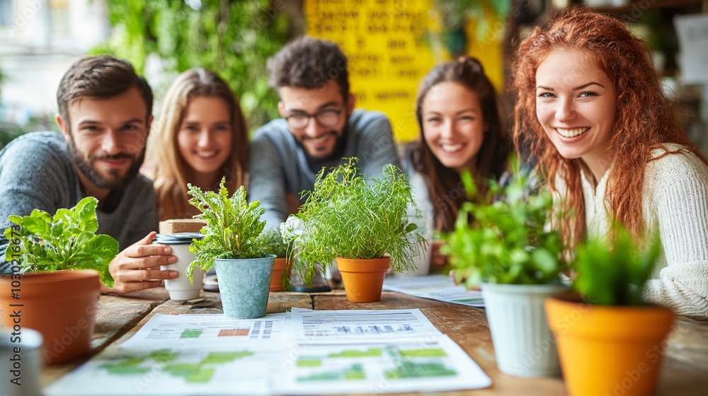 Poster small business team planning next steps after loan approval in a collaborative meeting stock photo w