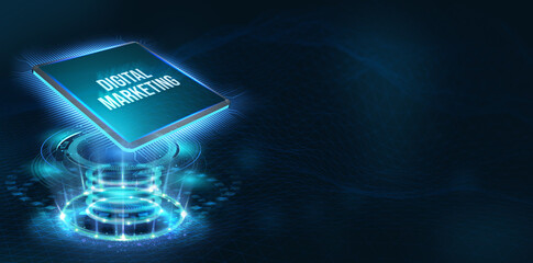 Business, Technology, Internet and network concept. Digital Marketing content planning advertising strategy concept. 3d illustration