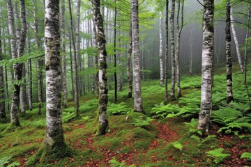 Obraz premium Birch Tree tree vegetation outdoors.