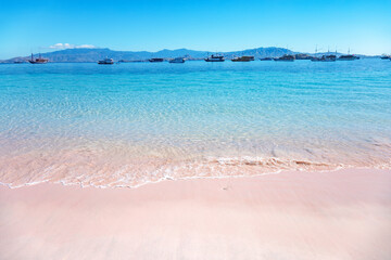 Pink Beach, Island Padar, Komodo National Park, Flores, Indonesia, Southeast Asia.