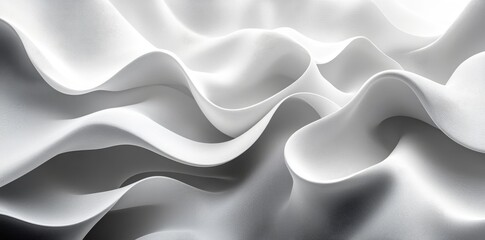 Obraz premium Design for wallpaper, patterns, and labels on websites. Silver metallic texture or metallic gradient motif. Empty white and grey background. 3D rendering design.