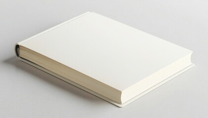 Fototapeta premium A plain, closed book with a textured cover displayed on a neutral background, inviting curiosity about its content.