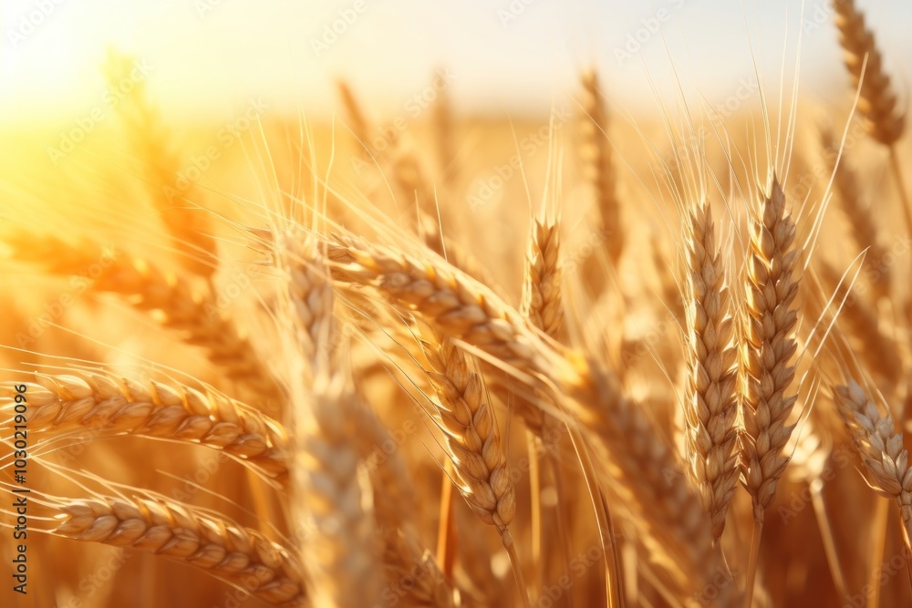 Wall mural Wheat field agriculture outdoors nature.