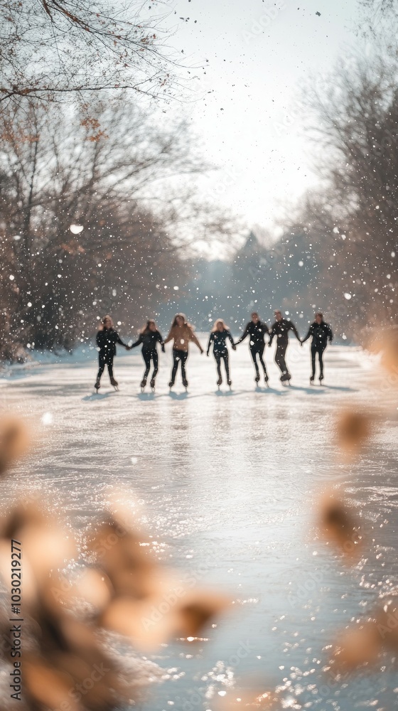 Canvas Prints Frozen River Dance, Ice skating