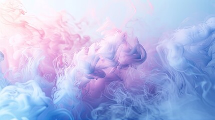 Fototapeta premium Smoke Rising Against a Blue and White Background with Soft Purple Light