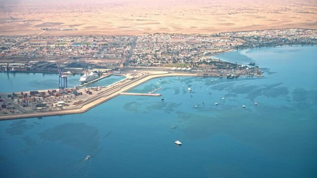 Walvis Bay is a port town on the coast of western Namibia