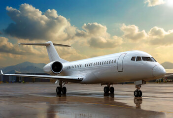 Airplane waiting passengers. Airlines. Illustration. Generative AI