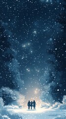 Obraz premium Skating Under the Stars, Ice skating