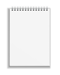 Realistic blank notebook isolated on transparent background