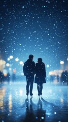 Obraz premium Skating Under the Stars, Ice skating