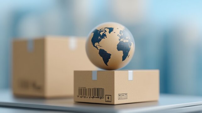Concept of Global Commerce Product Range with Diverse Packaging