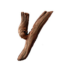 Fototapeta premium Letter Y made of dry old wood