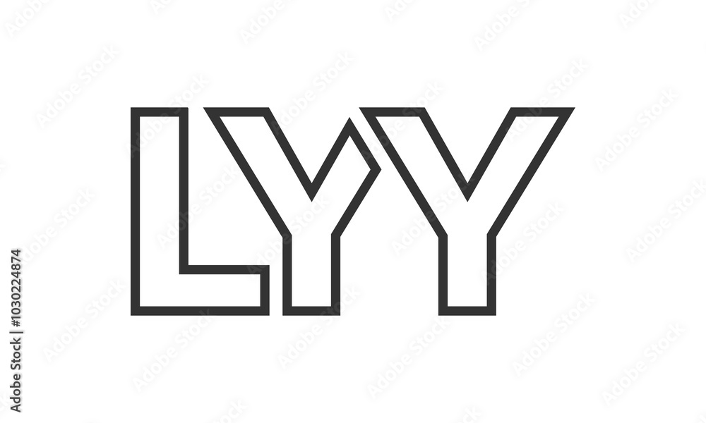 Poster lyy logo design template with strong and modern bold text. initial based vector logotype featuring s