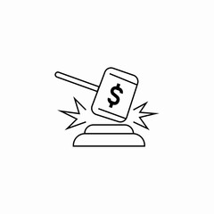auction hammer icon sign vector