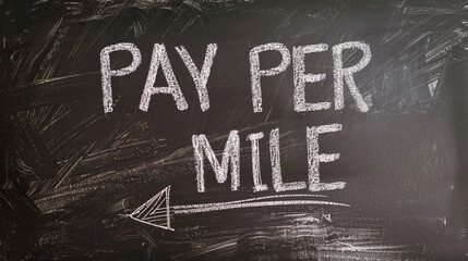 Fototapeta premium chalk text on board, pay per mile, proposed inititive to charge motorists a per mile fee