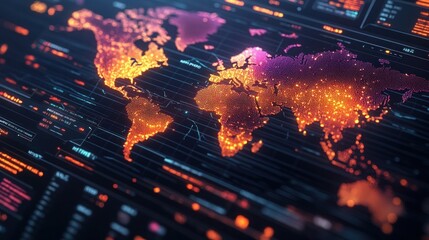 Global Marketplace Overview with Futuristic Hi-Tech Data Visualization