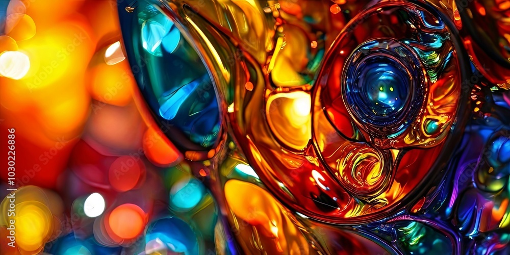 Poster a colorful abstract painting with a lot of different colors and shapes