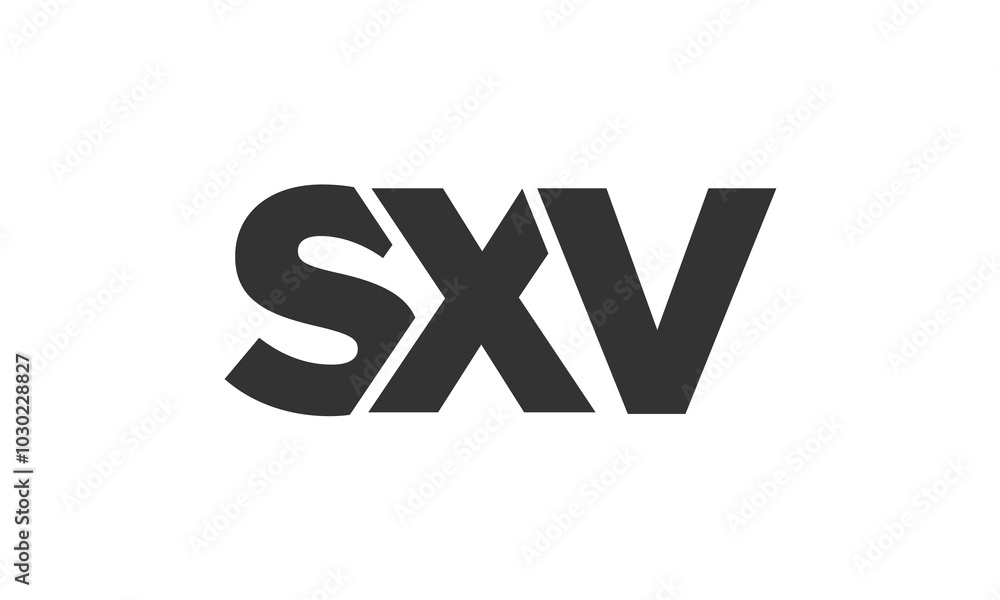 Poster sxv logo design template with strong and modern bold text. initial based vector logotype featuring s