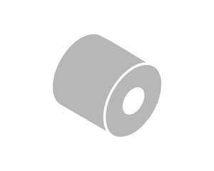 Toilet paper roll or tube icon design, template for wc. Bathroom hygiene icons, kitchen cleaning towel. Blank soft scroll product.