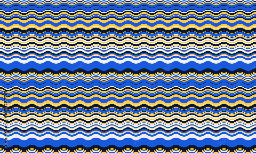 Poster abstract background with wavy stripes in vibrant colors, creating a rippled, liquid effect. smooth c