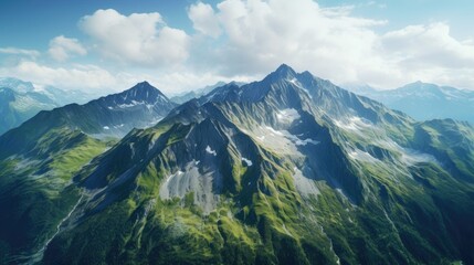 Fototapeta premium Aerial view of mountain landscape. Drone shooting.