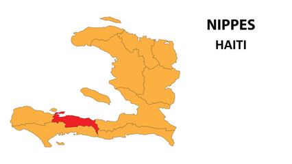 Nippes Map is highlighted on the Haiti map with detailed state and region outlines.