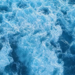 Fototapeta premium Ocean Water Texture, Deep Blue Sea Surface with Waves and Ripples, Nature Background.