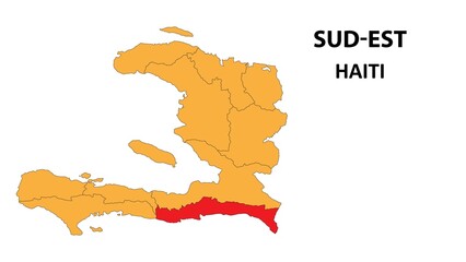 Sud-Est Map is highlighted on the Haiti map with detailed state and region outlines.