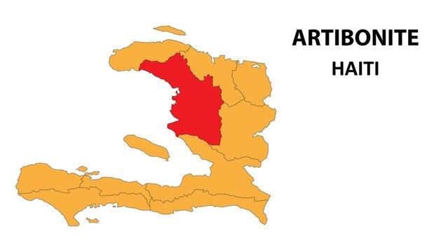 Artibonite Map is highlighted on the Haiti map with detailed state and region outlines.