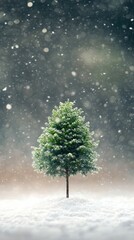 Obraz premium Emerald in Winter, Evergreen trees