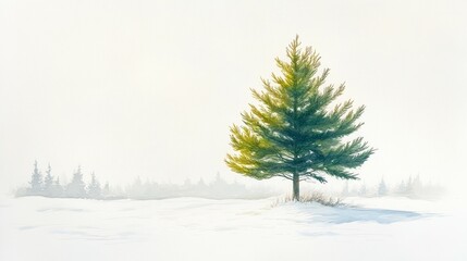 Fototapeta premium Emerald in Winter, Evergreen trees