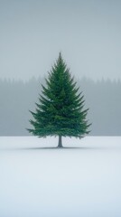 Fototapeta premium Emerald in Winter, Evergreen trees