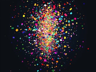 Colorful Confetti Explosion   Abstract Digital Artwork Celebrating Energy and Festivity