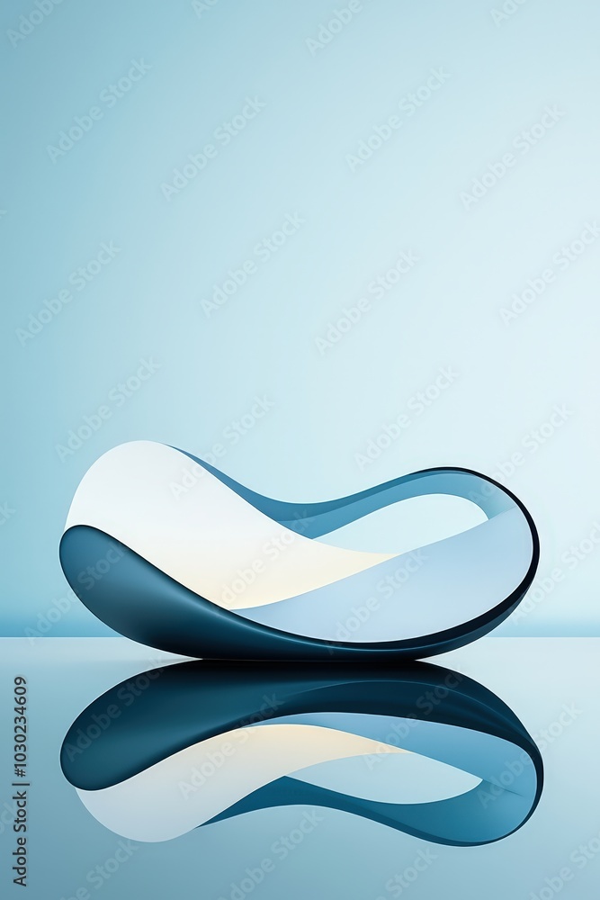 Poster Flowing upward curves against a reflective backdrop symbolizing progress