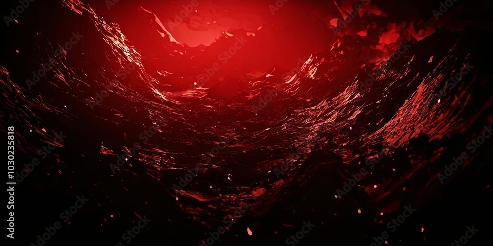 Poster a red ocean with a dark background